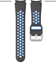 Rumi Sport N-style силиконовый для Samsung Galaxy Watch4/5 (20 мм, черный/синий)