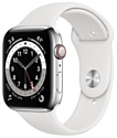 Apple Watch Series 6 GPS + Cellular 44mm Stainless Steel Case with Sport Band
