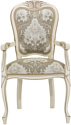 Castor Виконт кресло (молочный бук с коричневой патиной /ткань 03-140)