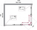 BelBagno UNO-195-AH-2-100/90-C-Cr (прозрачное стекло)