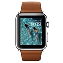 Apple Watch 42mm Stainless Steel with Saddle Brown Bracelet (MLC92)