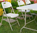 Calviano Складной, прямоугольный 244 см + 6 стульев (белый)