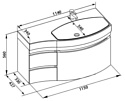 Aquanet  Опера 115 R (белый, 3 ящика)