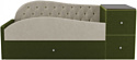 Лига диванов Джуниор 120x61 102196 (микровельвет, бежевый/зеленый)