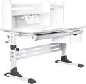 Anatomica Genius + надстройка + выдвижной ящик + подставка для книг с креслом Anatomica Ragenta цвета серый (белый/серый)