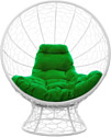 M-Group Кокос на подставке 11590104 (белый ротанг/зеленая подушка)