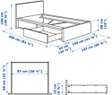 Ikea Мальм 200x90 (2 ящика, дуб беленый, Лонсет) 092.278.86