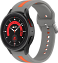 Rumi Sport Line силиконовый для Samsung Galaxy Watch4/5 (20 мм, серый/оранжевый)