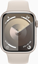 Apple Watch Series 9 45 мм (алюминиевый корпус, звездный свет/звездный свет, спортивный силиконовый ремешок S/M)