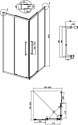 Grossman Cosmo 80x80x195 300.K33.02.8080.42.00 (графит сатин/прозрачное стекло)