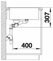 Blanco Axia III 6S-F чаша слева доска стекло
