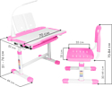 Anatomica Vitera + стул + выдвижной ящик + подставка + светильник (белый/розовый)