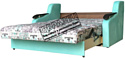 Асмана Виктория 120 с декором (рогожка кубики коричневые/рогожка беж)