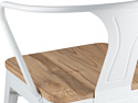 Stool Group Tolix ARM wood c подлокотниками (белый)