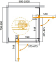 Cezares SLIDER-AH-2-70/80-90/100-C-NERO