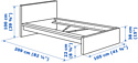 Ikea Мальм 200x90 (черно-коричневый, Лурой) 492.109.83