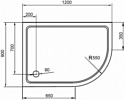 Cezares 120x90 TRAY-M-RH-120/90-550-35-W-L