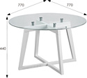 Мебелик Рилле 445 (белый/стекло прозрачное круг)