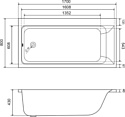 Lauter Seraphina 170x80 2112170L с ножками, лицевым и торцевым экранами