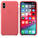 Apple Leather Case для iPhone XS Peony Pink