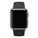 Apple Watch 38mm Stainless Steel with Black Sport Band (MJ2Y2)