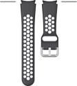 Rumi Sport N-style силиконовый для Samsung Galaxy Watch4/5 (20 мм, черный/белый)