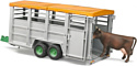 Bruder Livestock trailer with 1 cow 02227