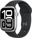 Apple Watch Series 10 42 мм (алюминиевый корпус, спортивный силиконовый ремешок S/M)