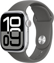 Apple Watch Series 10 42 мм (алюминиевый корпус, спортивный силиконовый ремешок S/M)