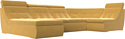 Лига диванов Холидей люкс 105587 (микровельвет, желтый)
