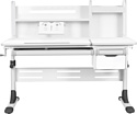 Anatomica Genius + надстройка + выдвижной ящик + подставка для книг с креслом Бюрократ KD-2 цвета салатовый (белый/серый)