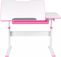Anatomica Dunga + надстройка + органайзер + подставка для книг с креслом Бюрократ KD-2 розовый с сердцами и цветами (белый/розовый)