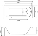 Lauter Amelia 150х70 21204050 с ножками и лицевым черным экраном