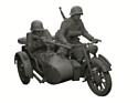 Звезда Немецкий мотоцикл с коляской и экипажем БМВ Р-12