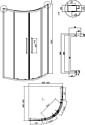 Grossman Cosmo 90x90x195 301.K33.02.9090.21.02 (черный матовый/шиншилла стекло)