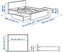 Ikea Мальм 200x180 (4 ящика, белый, без основания) 592.110.53