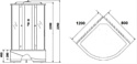 Niagara NG-2310-14L 120x80x215 (матовое стекло, левая)