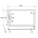 Cezares TRAY-AS-AH-150/90-30-W 150x90