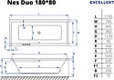 Excellent Ness Duo 180x80 с ножками