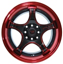 Sakura Wheels 395 7x15/4x100/114.3 D73.1 ET40 Черный с красным