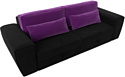 Лига диванов Лига-008 118630 (микровельвет черный/черный/фиолетовый/фиолетовый)