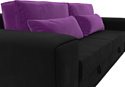 Лига диванов Лига-008 118630 (микровельвет черный/черный/фиолетовый/фиолетовый)