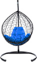 M-Group Капля 11020410 (черный ротанг/синяя подушка)