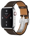 Apple Watch Herms Series 4 GPS + Cellular 44mm Stainless Steel Case with Leather Single Tour Deployment Buckle