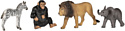 Konik Лев, шимпанзе, слоненок, зебра AMW2126