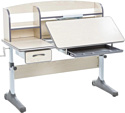 Anatomica Uniqa + надстройка + подставка для книг с креслом Бюрократ KD-2 салатового цвета (белый/серый)