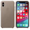 Apple Leather Case для iPhone XS Taupe