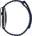 Apple кожаный 42 мм (темно-синий, размер M) (MLHL2)