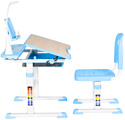 Anatomica Avgusta + стул + выдвижной ящик + светильник + подставка (клен/голубой)