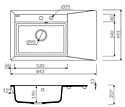 MARMORIN IVO 1 bowl sink with draining board 710 113